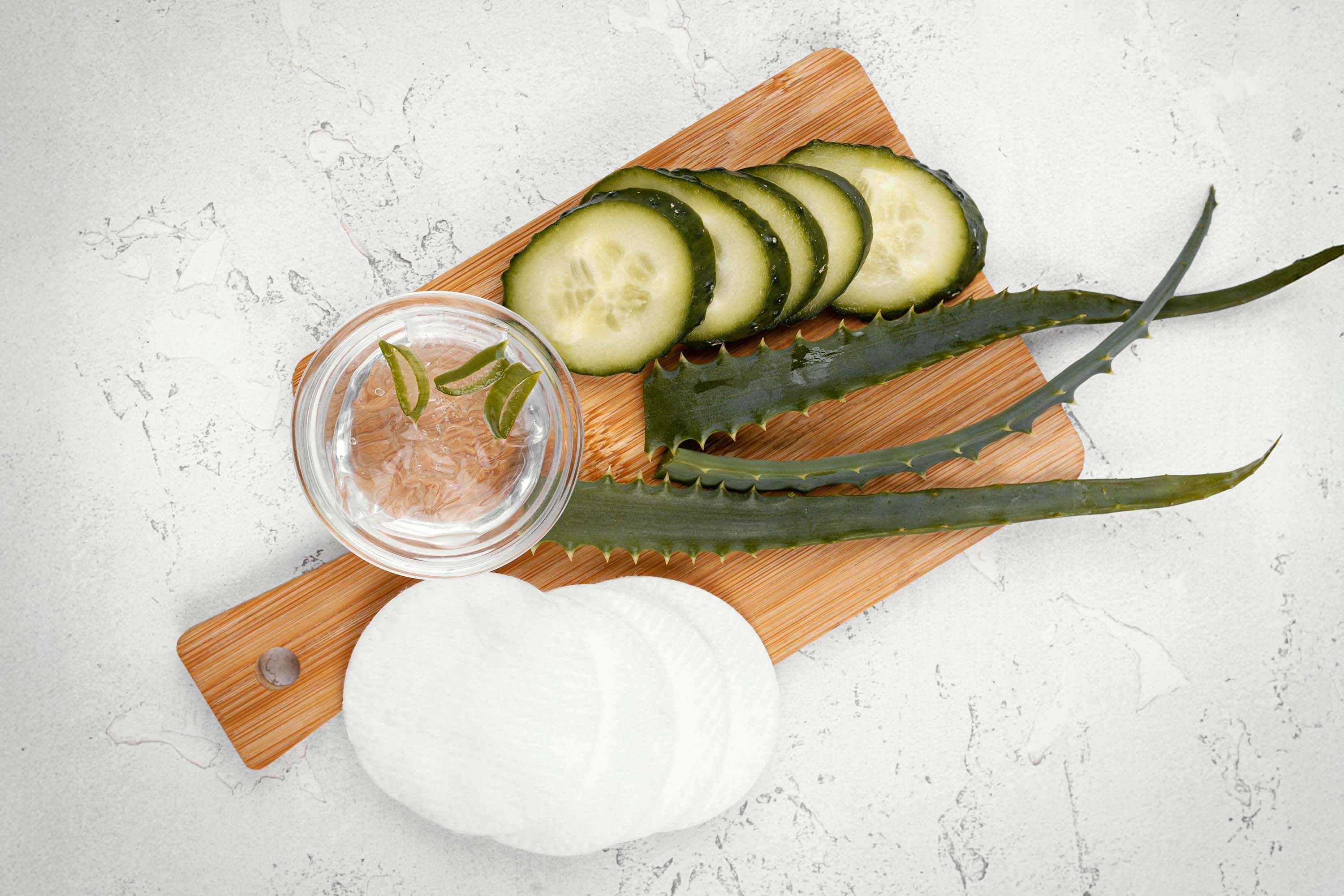 El aloe vera como ingrediente principal de mascarillas faciales